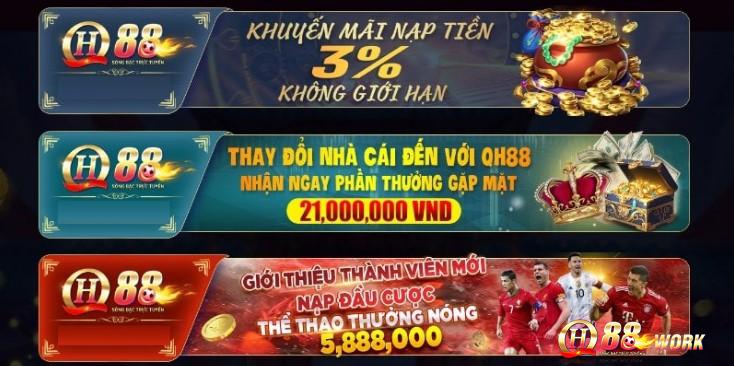 Chương trình khuyến mãi QH88 nạp tiền