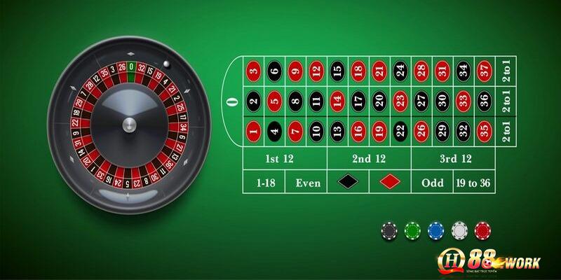 Giao diện chơi Roulette QH88 được thiết kế hấp dẫn và trực quan