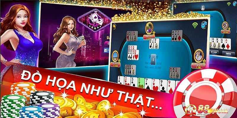 Giao diện bài Phỏm QH88 rất đã mắt và trực quan